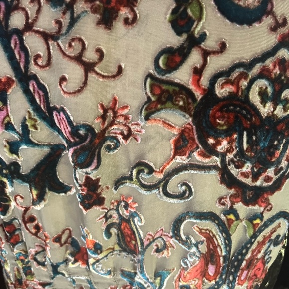 DOR DOR Couture Women’s Olive Green Lux Crushed Velvet Burn Out Dress/Tunic S - Picture 6 of 8